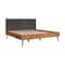 Armen Living Coco Rustic Oak Wood Upholstered Faux Leather King Platform Bed LCCOBDBALKG - alternate 1